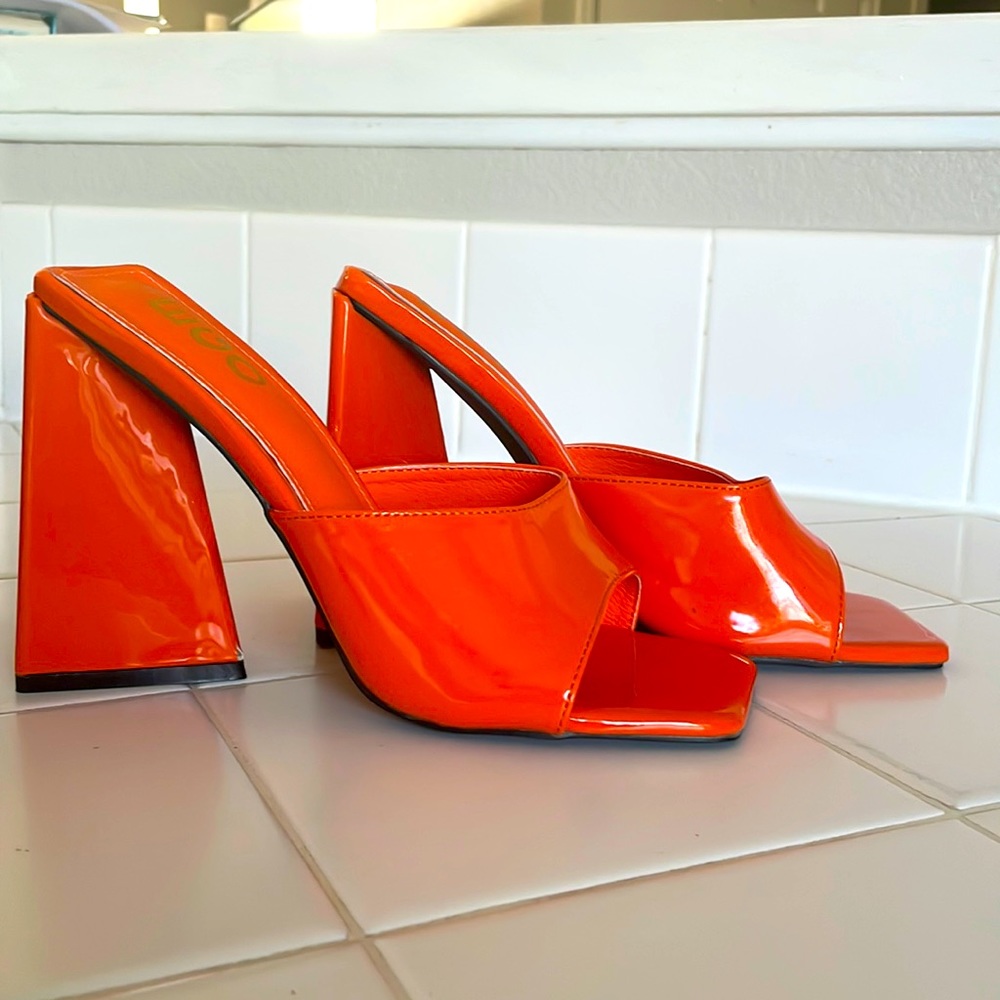 EGO Orange block heels.